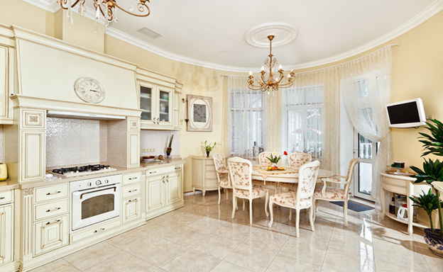 کابینت کلاسیک آشپزخانه سفید