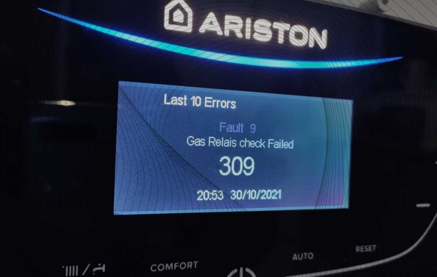 کد خطای 309 پکیج آریستون