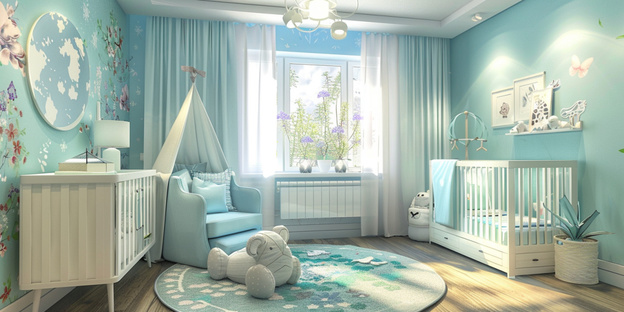 رنگ آبی اتاق کودک