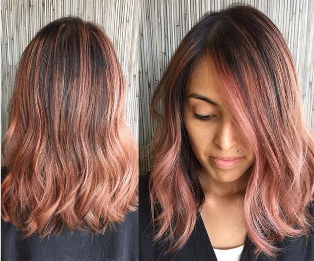 رنگ موی رز گلد