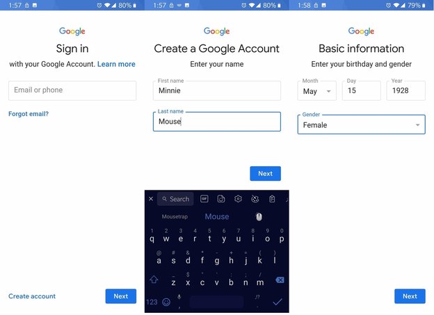 درست کردن جیمیل با گوشی