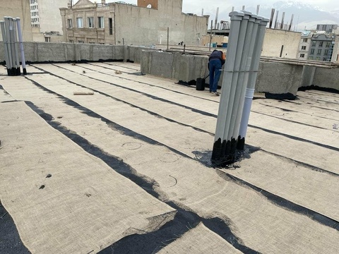 هزینه قیرگونی سقف پشت بام